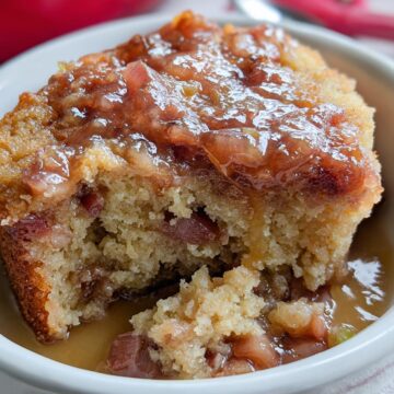 Baked Sticky Rhubarb Pudding
