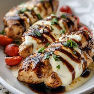Balsamic Baked Chicken Breast With Mozzarella Cheese