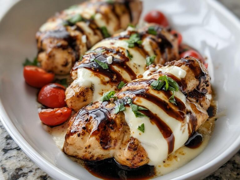 Balsamic Baked Chicken Breast With Mozzarella Cheese
