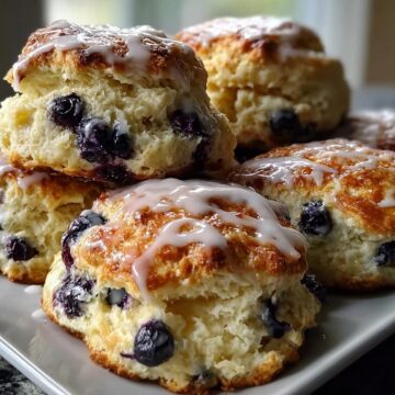 Blueberry Biscuits With Lemon Glaze