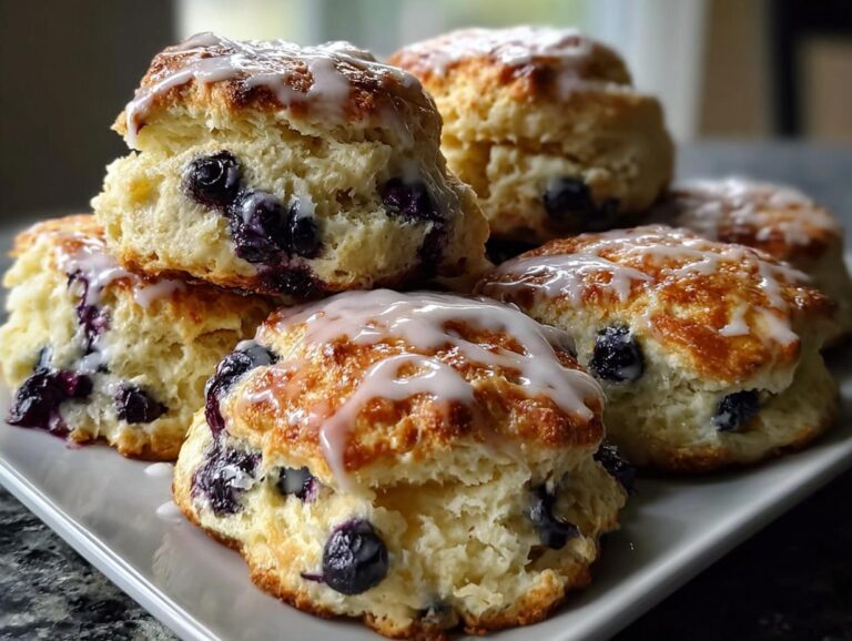 Blueberry Biscuits With Lemon Glaze