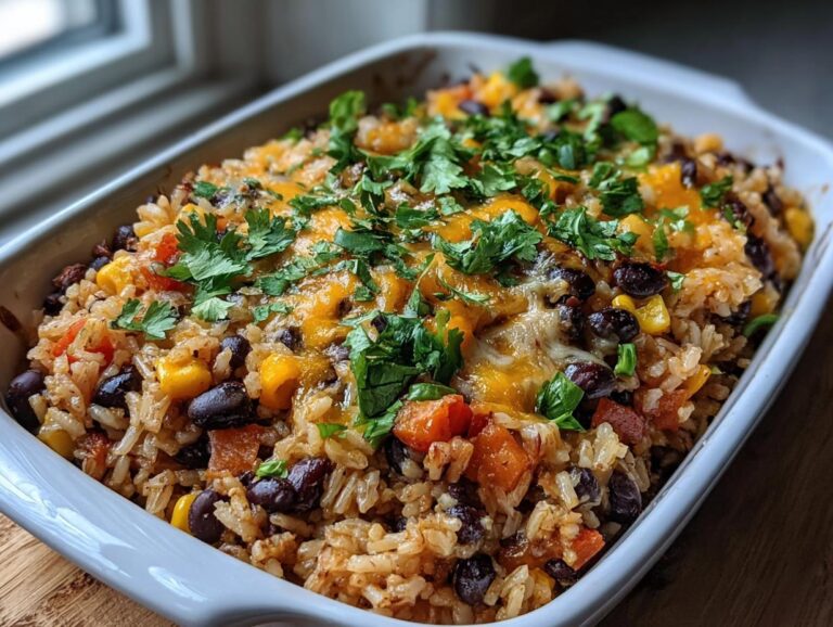 Brown Rice And Black Bean Casserole