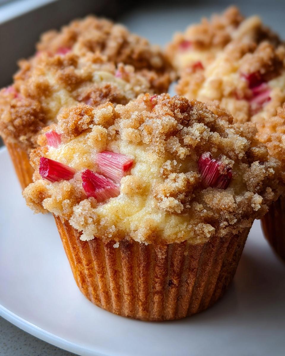 Buttery Rhubarb Streusel Muffins - Detail 1