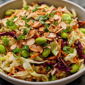 Cabbage And Edamame Salad With Sesame Ginger Dressing