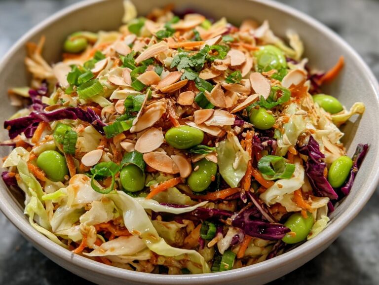 Cabbage And Edamame Salad With Sesame Ginger Dressing