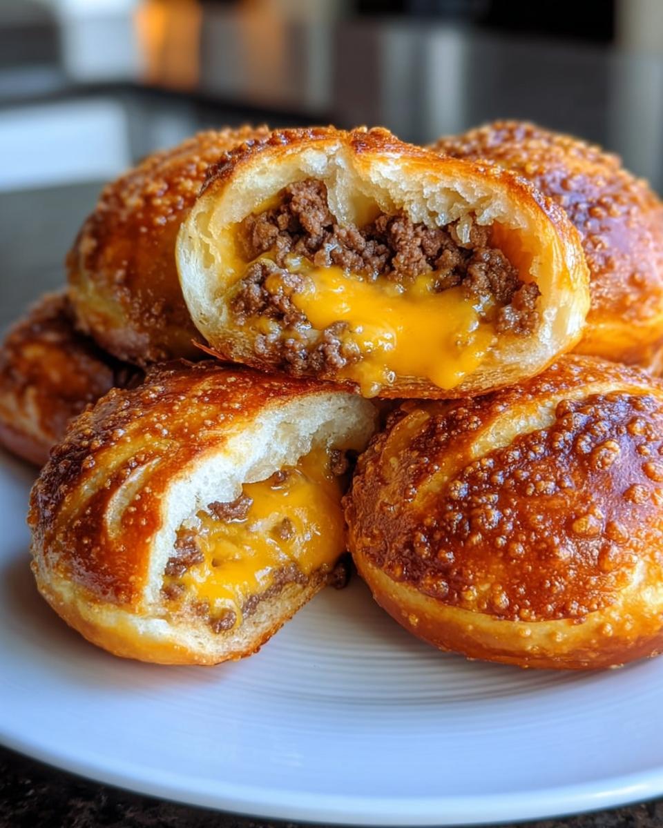 Cheeseburger Pretzel Bombs - Detail 1