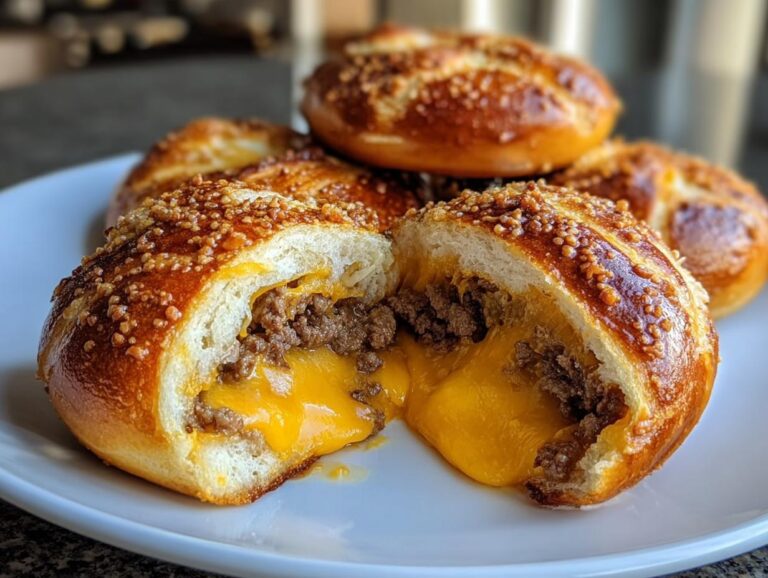 Cheeseburger Pretzel Bombs