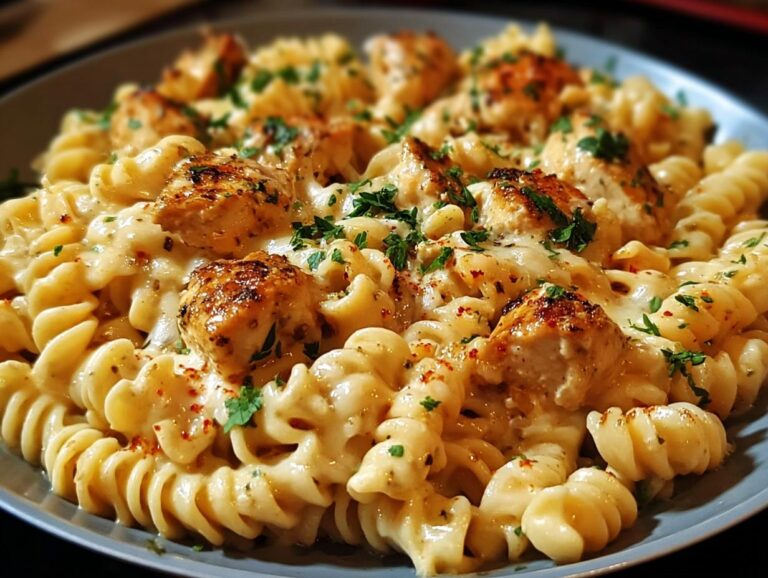 Cheesy Cajun Garlic Chicken Rotini Skillet