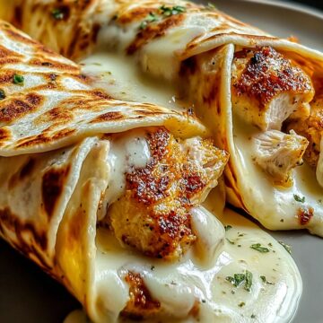 Cheesy Garlic Chicken Wraps