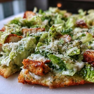 Chicken Crust Caesar Salad Pizza