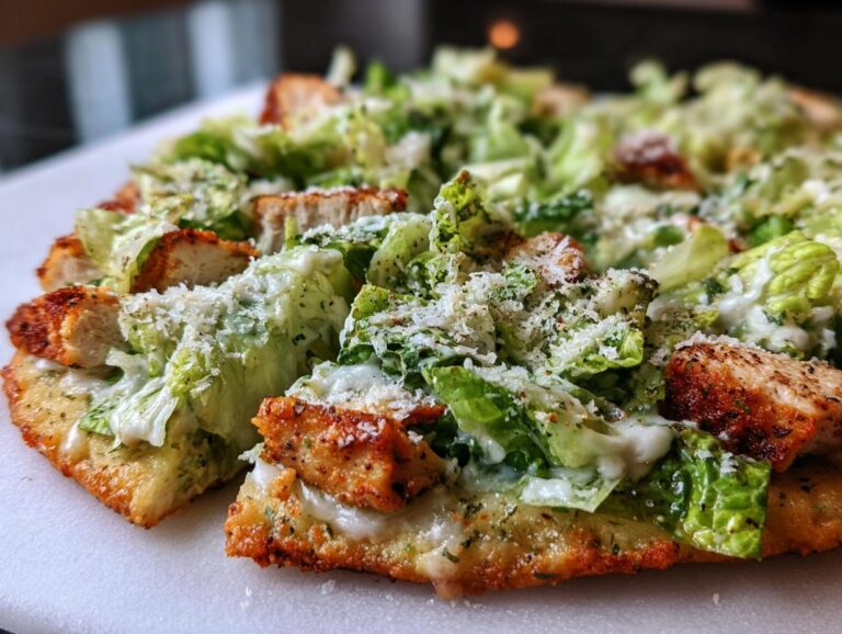 Chicken Crust Caesar Salad Pizza