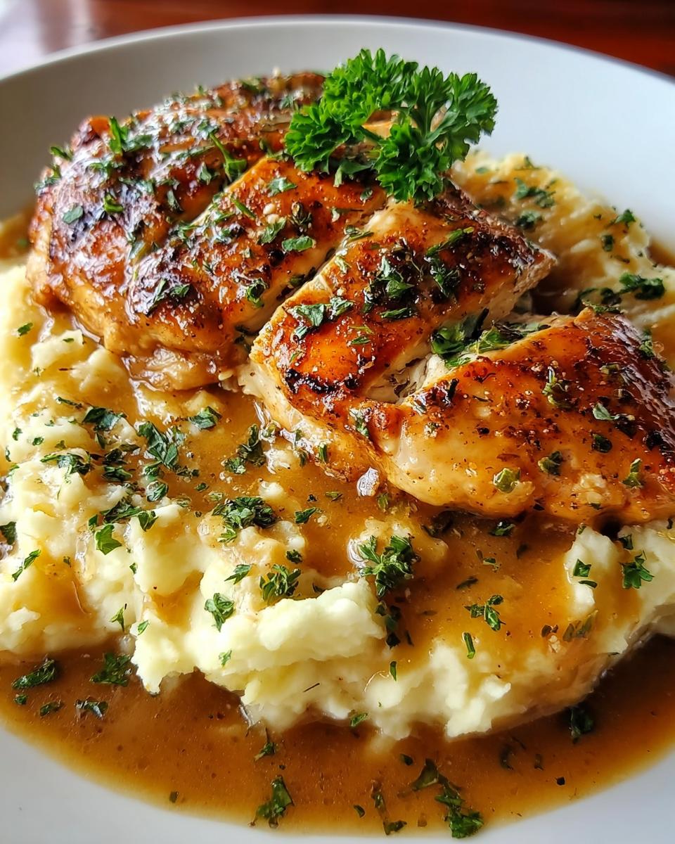 Chicken And Garlic Gravy With Cheesy Mashed Potatoes - Detail 2