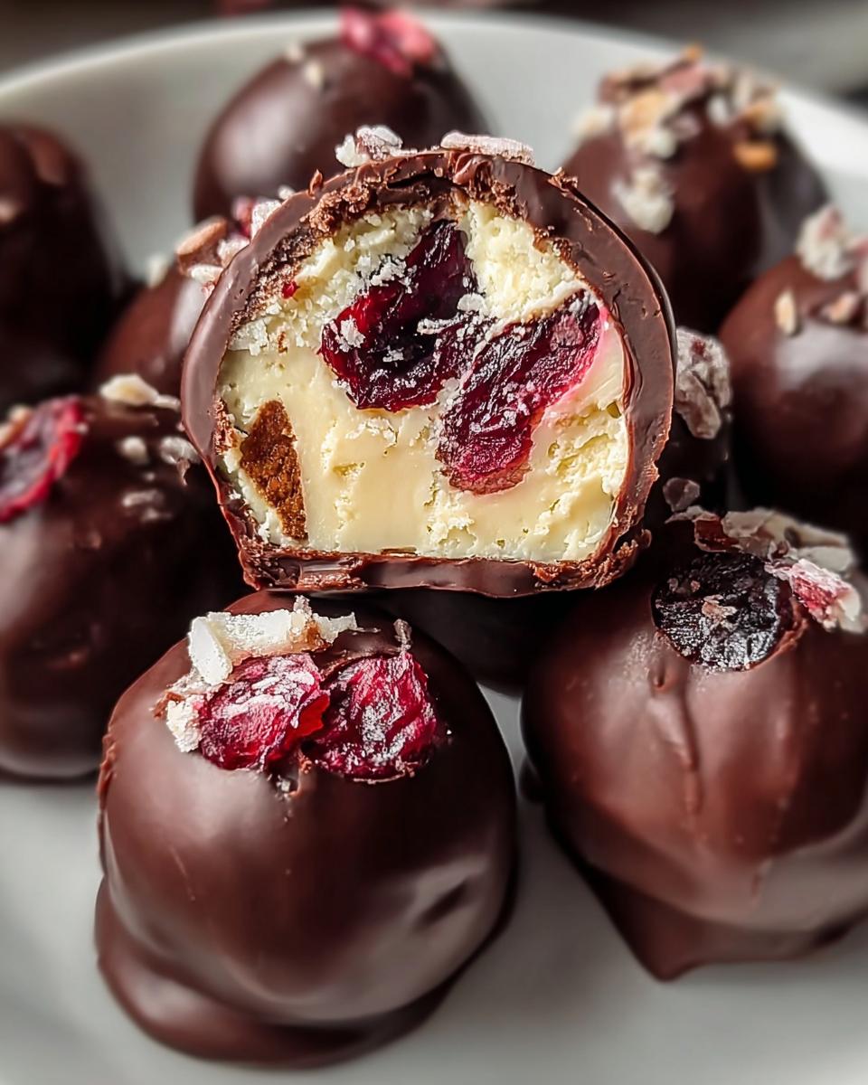 Chocolate Cherry Cheesecake Truffles - Detail 1