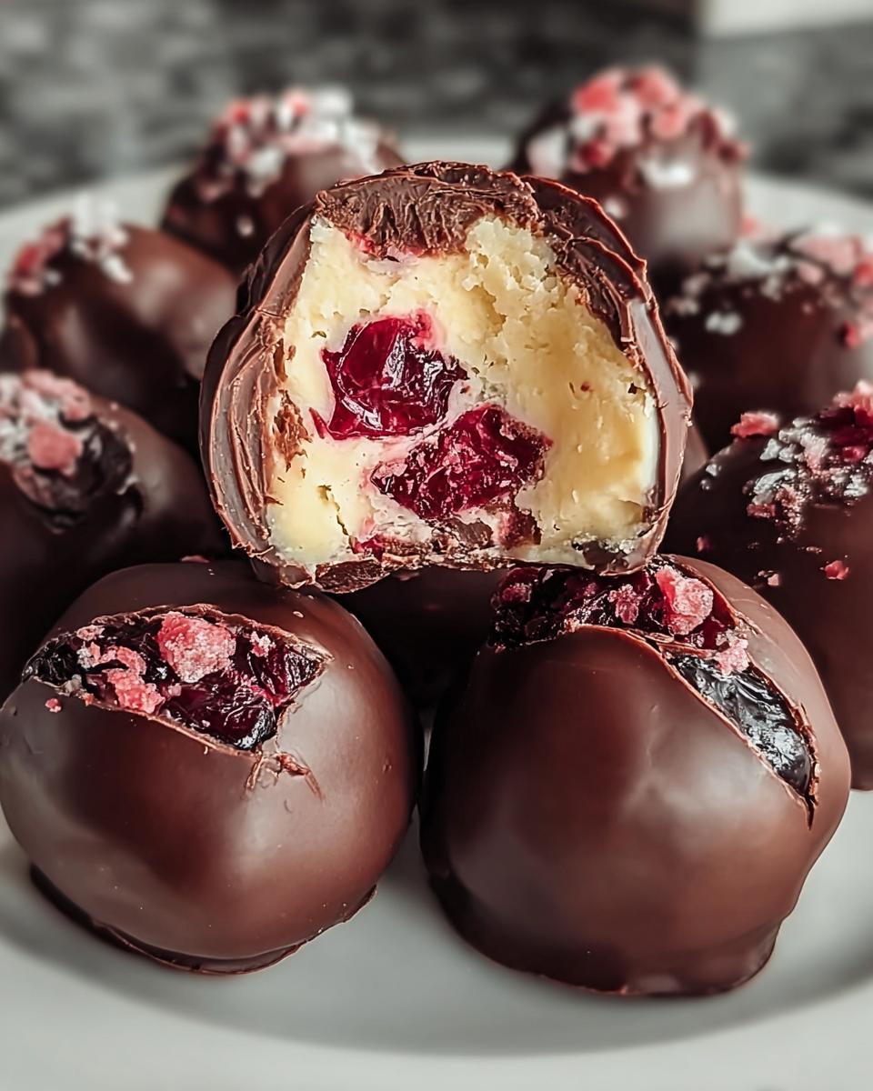 Chocolate Cherry Cheesecake Truffles - Detail 2
