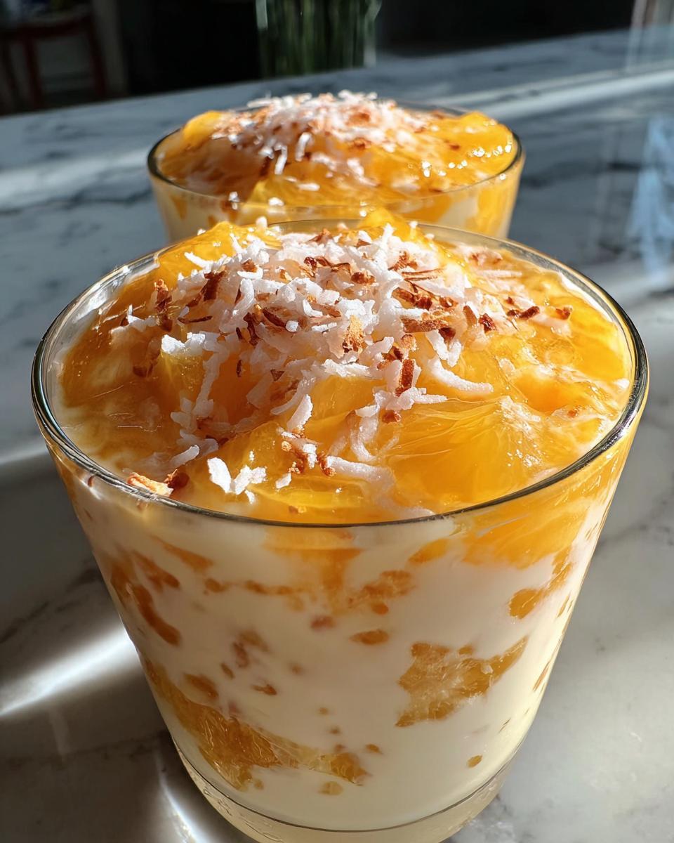 Coconut Orange Glow - Easy Creamy Citrus Dessert - Detail 1