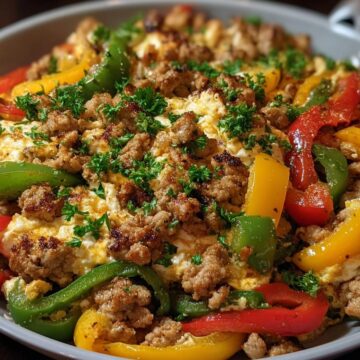 Cottage Cheese Turkey Pepper Skillet