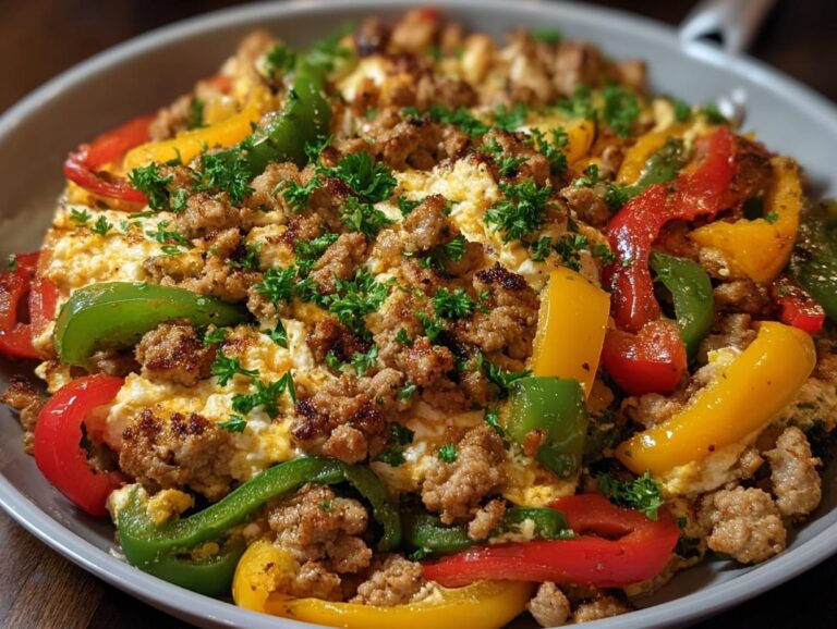 Cottage Cheese Turkey Pepper Skillet