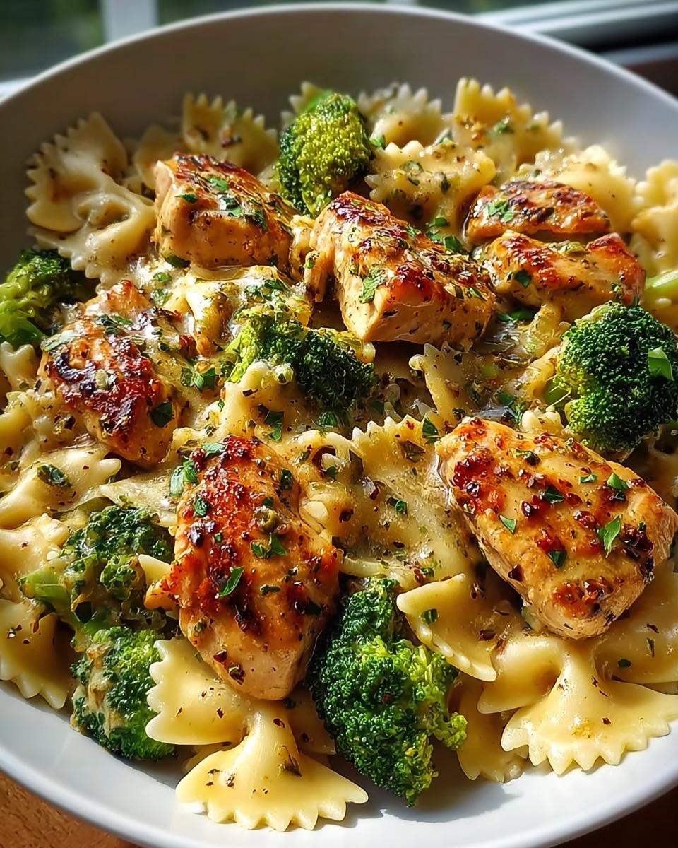Cowboy Butter Lemon Bowtie Chicken With Broccoli - Detail 1