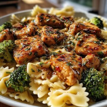 Cowboy Butter Lemon Bowtie Chicken With Broccoli