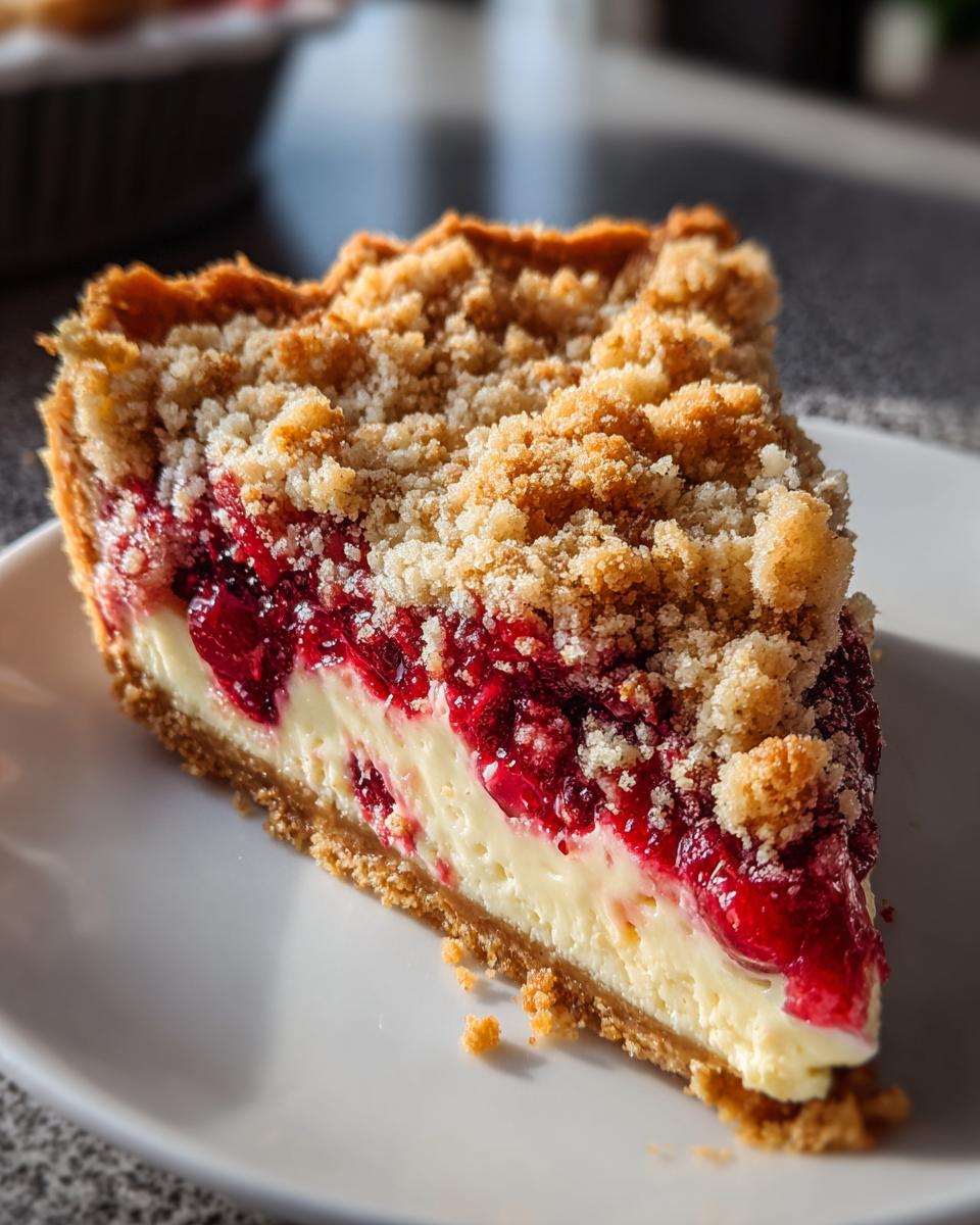 Cranberry Cream Cheese Crumb Pie - Detail 1