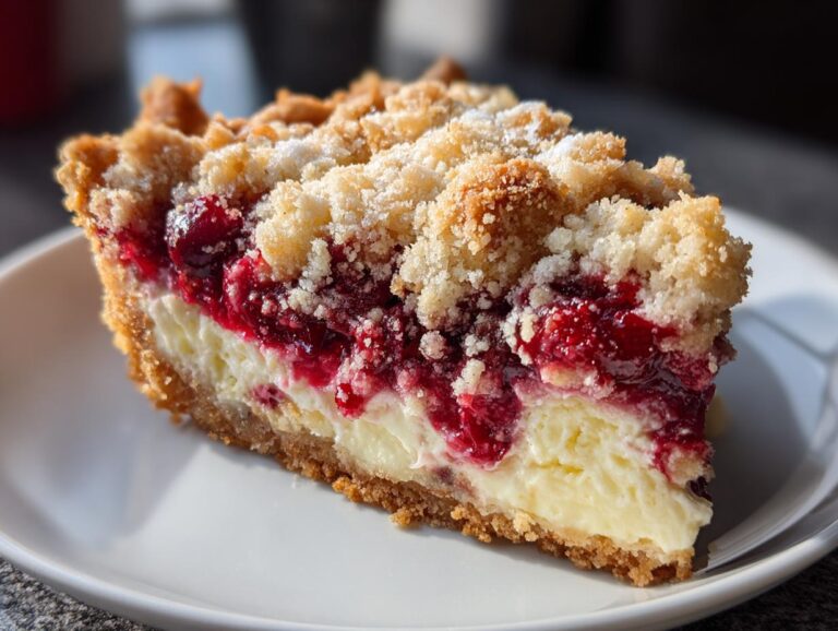 Cranberry Cream Cheese Crumb Pie
