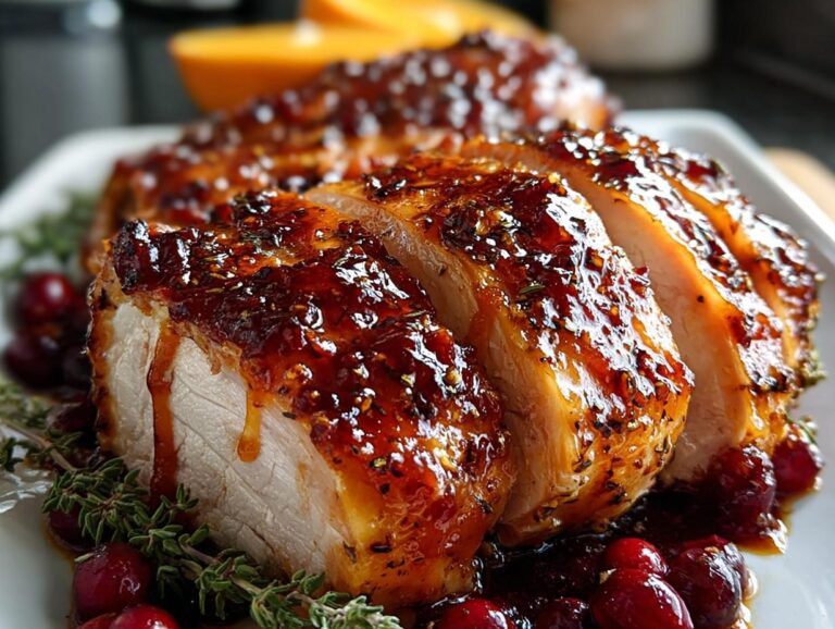 Cranberry Orange Glazed Turkey Chest