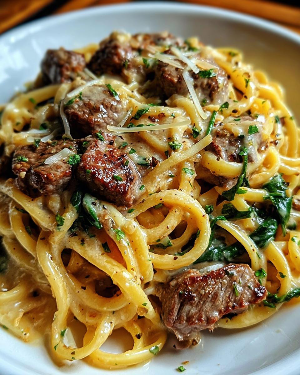 Creamy Cowboy Butter Linguine With Steak Bites & Spinach - Detail 1