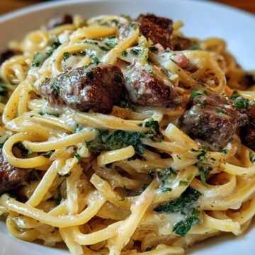 Creamy Cowboy Butter Linguine With Steak Bites &Amp; Spinach
