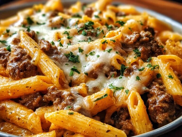 Creamy High Protein Beef Pasta