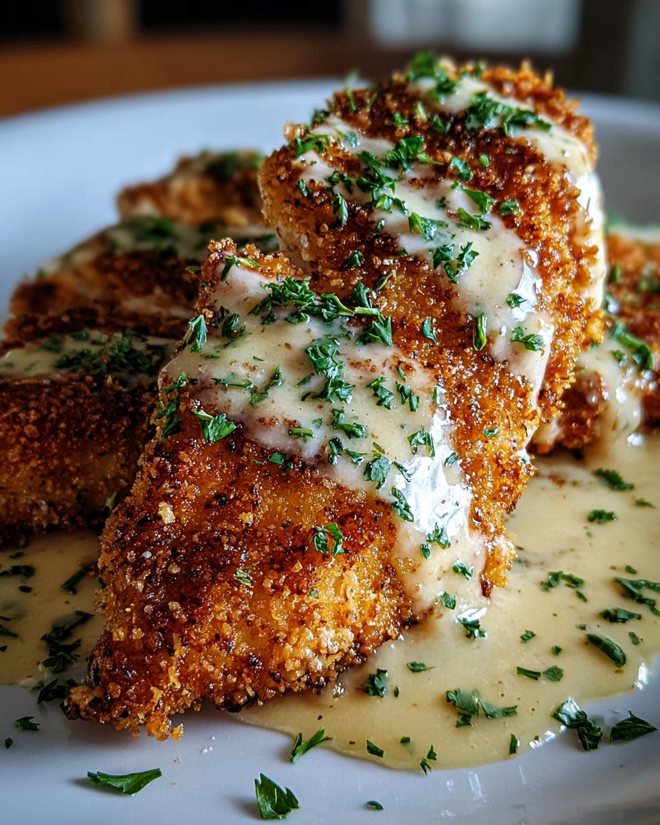Crispy Parmesan Chicken With A Rich Garlic Sauce - Detail 1