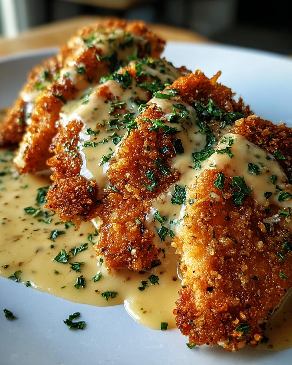 Crispy Parmesan Chicken With A Rich Garlic Sauce - Detail 2
