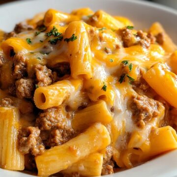 Crockpot Cheesy Crack Beef Pasta