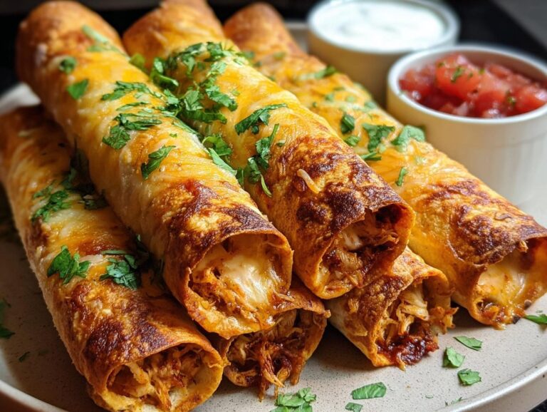 Crunchy Oven-Baked Chicken Taquitos