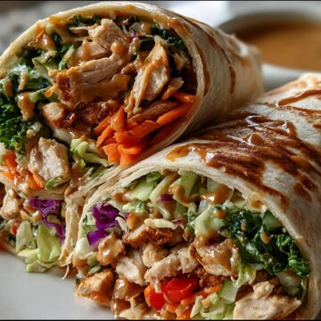 Crunchy Thai Peanut Chicken Wraps