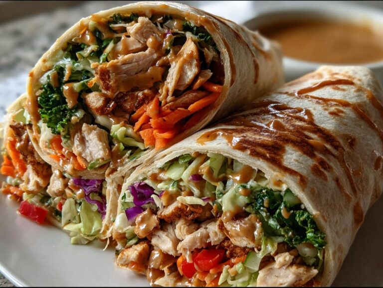 Crunchy Thai Peanut Chicken Wraps