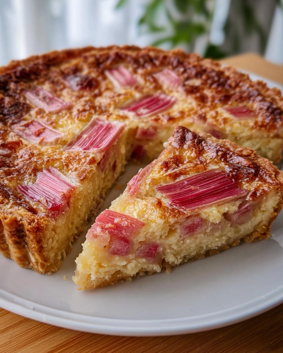 Crustless Rhubarb Custard Pie - Detail 1