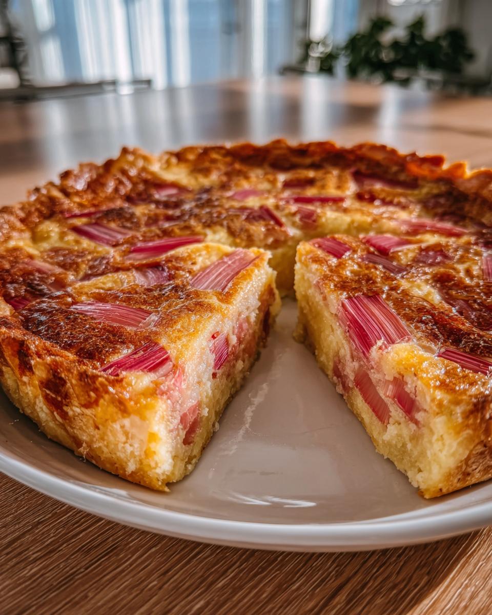 Crustless Rhubarb Custard Pie - Detail 2