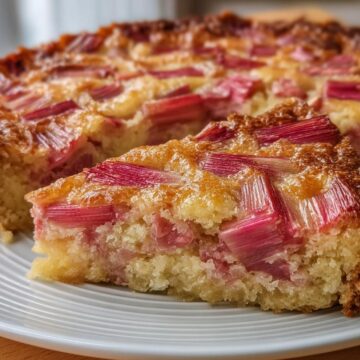 Crustless Rhubarb Custard Pie