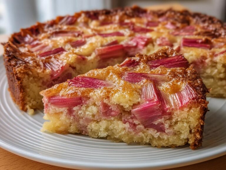 Crustless Rhubarb Custard Pie