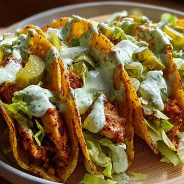 Dill Pickle Ranch Smash Chicken Tacos