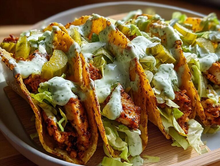 Dill Pickle Ranch Smash Chicken Tacos
