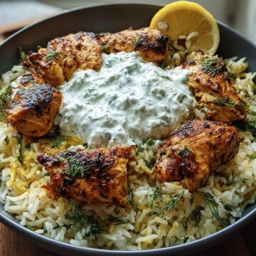 Dump And Bake Chicken Tzatziki Rice