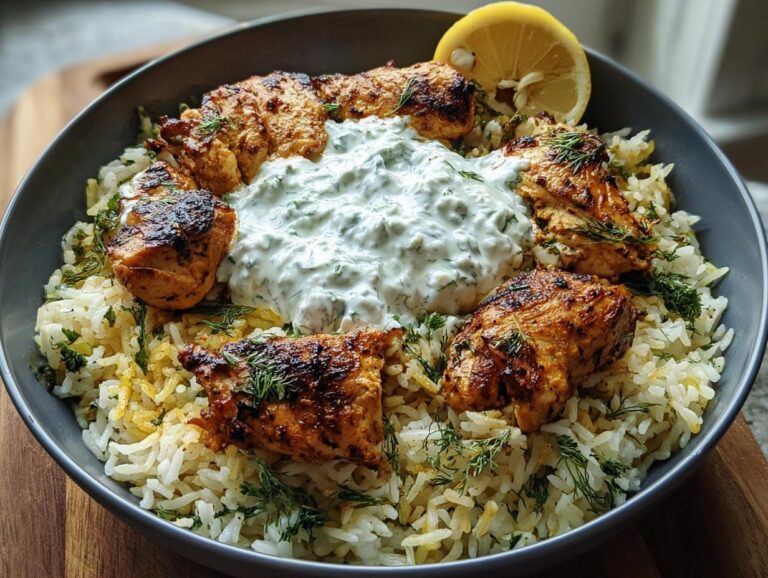 Dump And Bake Chicken Tzatziki Rice