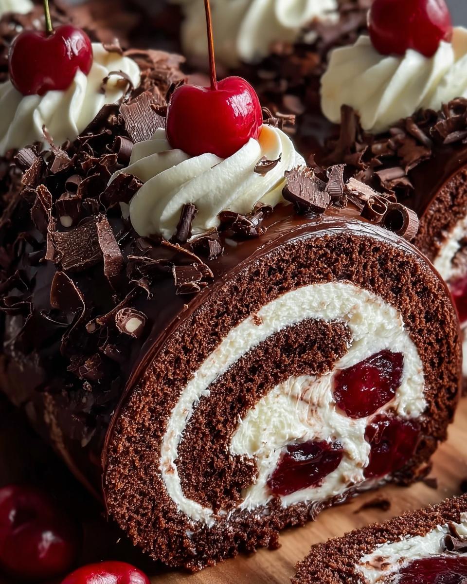 Elegant Black Forest Cake Roll - Detail 1