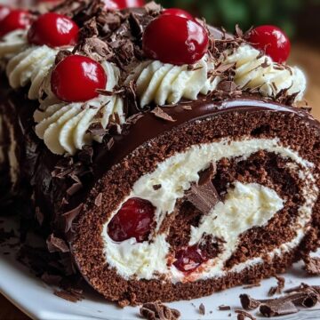 Elegant Black Forest Cake Roll