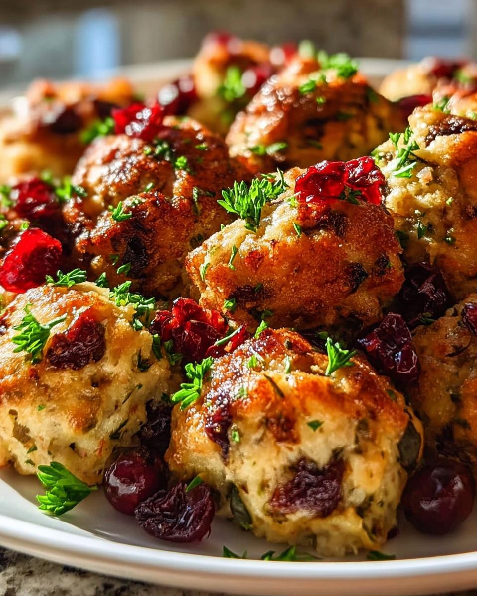 Festive Cranberry Turkey Stuffing Balls - Detail 2