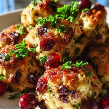 Festive Cranberry Turkey Stuffing Balls