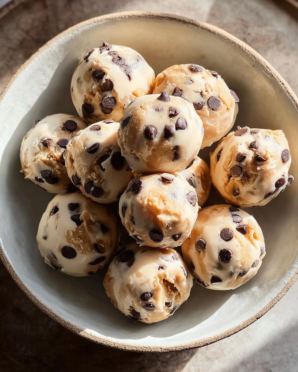Frozen Greek Yogurt Peanut Butter Bites With Chocolate Chips - Detail 1