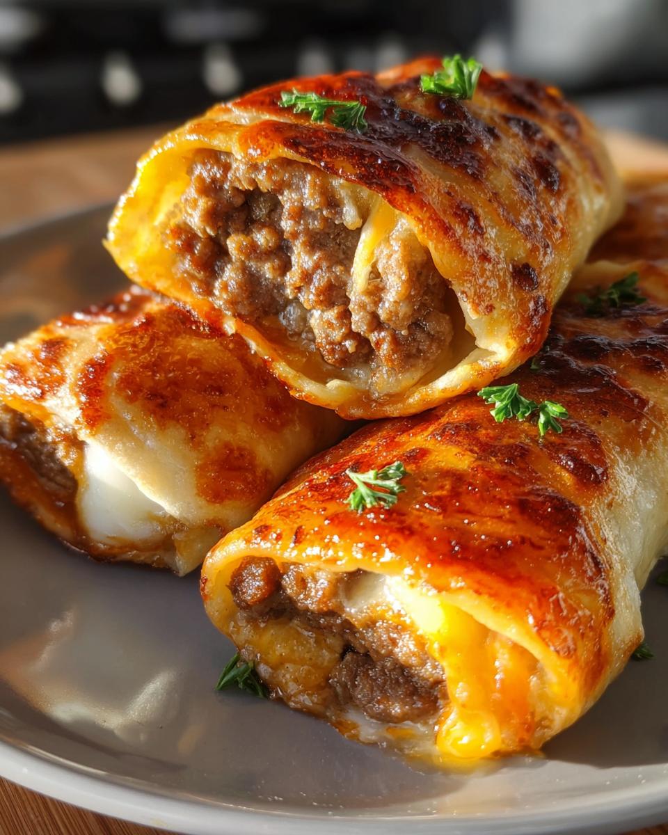 Garlic Butter Cheeseburger Rollups - Detail 1