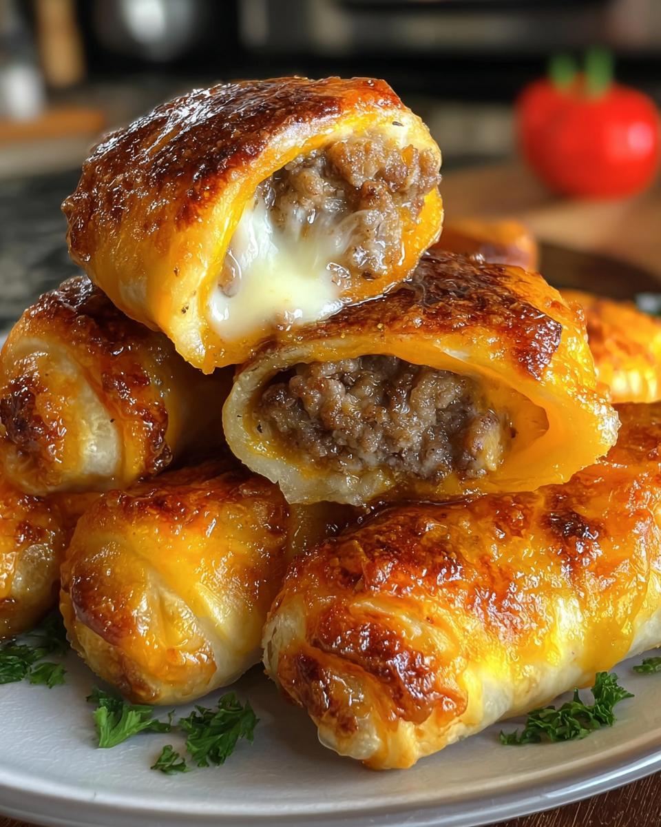 Garlic Butter Cheeseburger Rollups - Detail 2